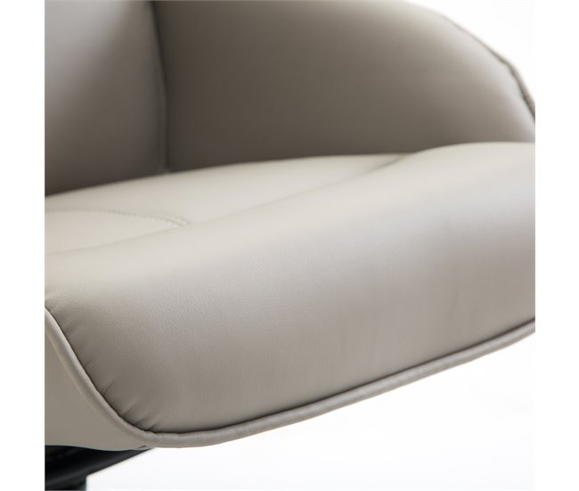 Sillón Relax Cuero sintético, Esponja, Acero HOMCOM Gris