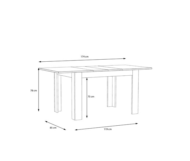 Mesa de comedor extensible roble MONTREAL Roble
