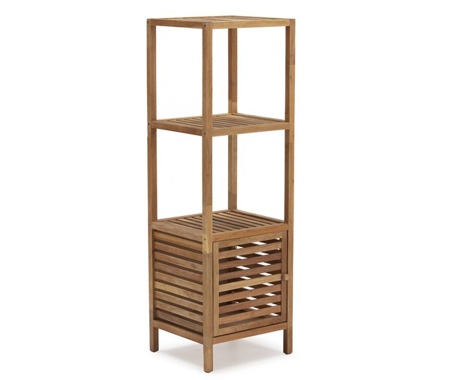 Estantería Pasay madera de nogal, 123 cm de altura 1 puerta Madera