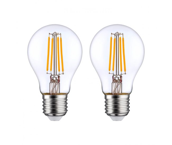Pack 2 Bombillas LED Filamento Vela 7hSevenOn Premium Transparente