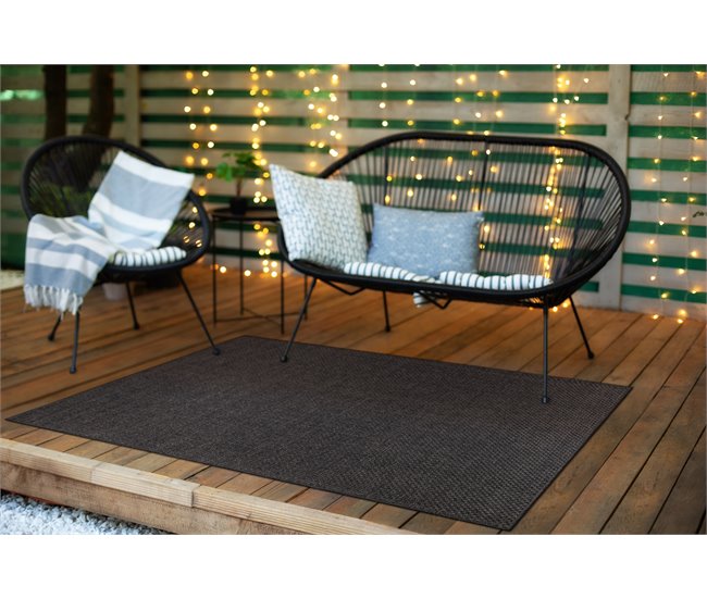 Alfombra MIMO 0000 sisal exterior 200x290 Negro