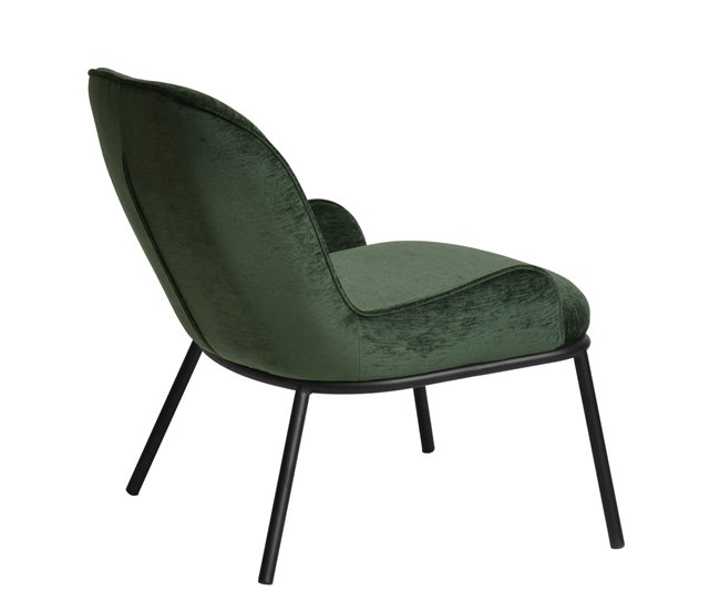 ALVIN - Sillón de tela y metal Verde