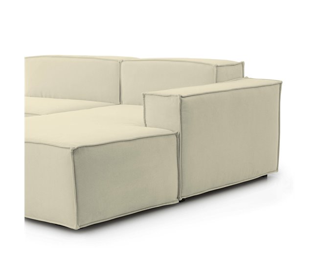 Sofá fijo con península en madera Dmaiol Beige