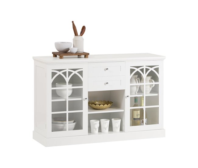 Aparador Cocina con 2 Puertas y 2 Cajones FSB79-W SoBuy Blanco