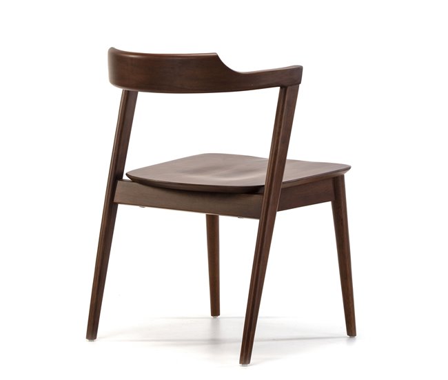 Juego de mesa y 4 sillas de comedor Venus 80x80 Nogal