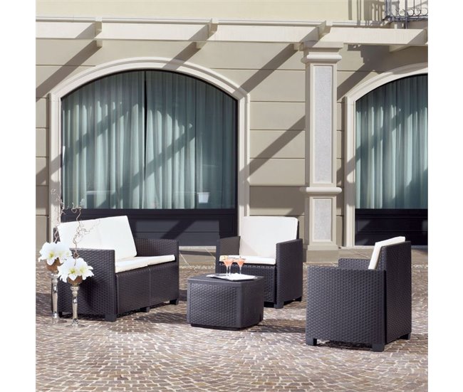 Mesa de centro-baúl de exterior Kilu Gris Oscuro