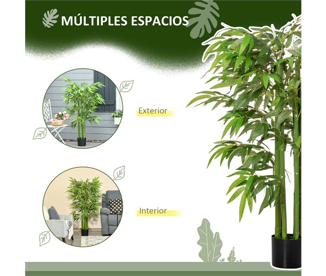 Bambú Artificial PE HOMCOM, hogar - decoración hogareña Verde