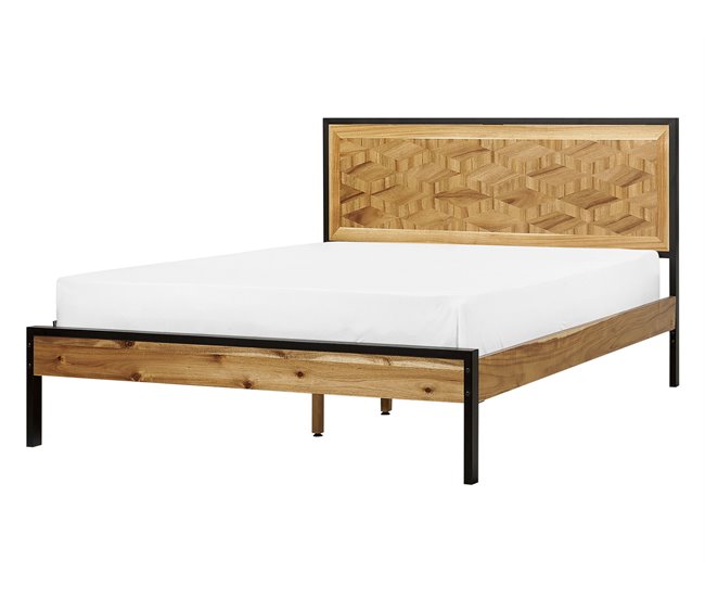 Beliani Cama con somier MDF ERVILLERS Marron