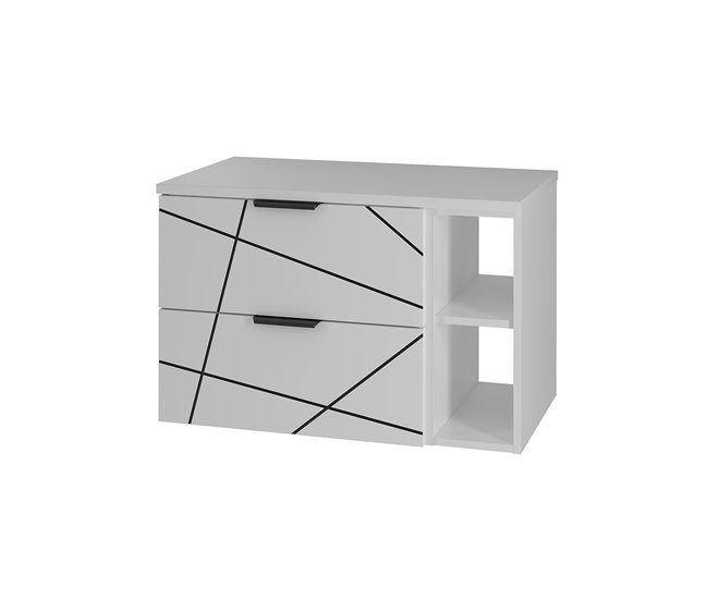 Mueble bajo lavabo 2 compartimientos encimera Teren 80 Blanco