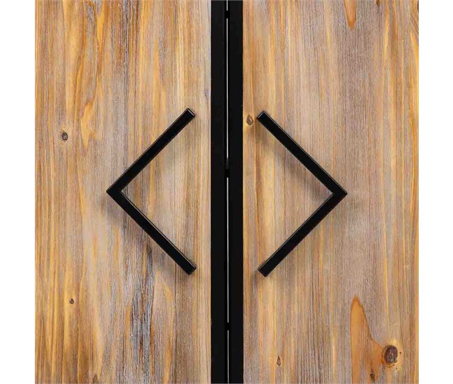 Aparador de metal y madera 2 puertas Negro