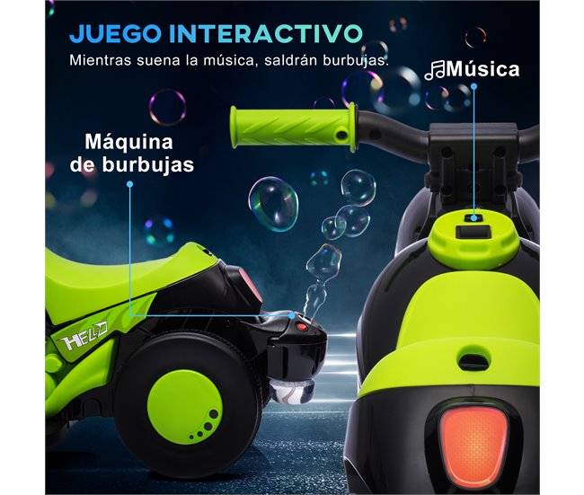 Moto Eléctrica Infantil PP, Metal AIYAPLAY Verde