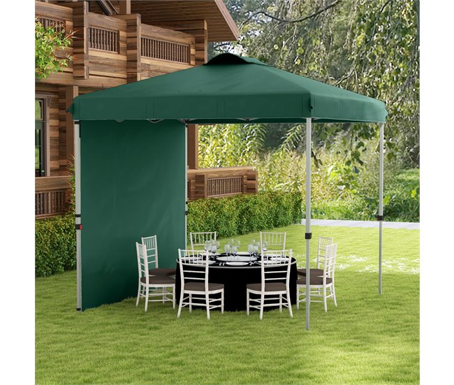 Carpa Plegable Acero, Tela Oxford Verde