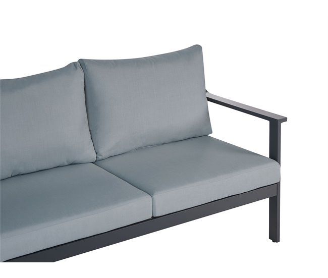 Beliani Sofá de jardín Aluminio KIATO Gris Oscuro