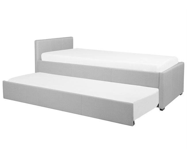 Beliani Cama con somier Poliéster MARMANDE 96x214 Azul Marino