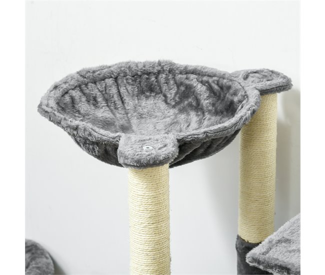 Árbol para Gatos Aglomerado de Madera, Poliéster, Sisal PawHut Gris