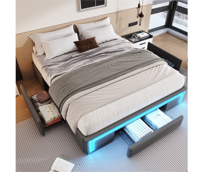 Camas de matrimonio 160x200 Gris