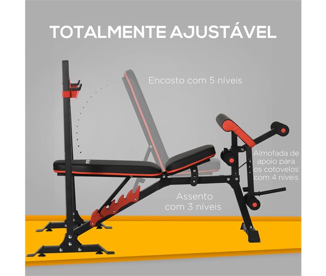 Banco de Musculación Acero, PU SPORTNOW, deportes y ocio - pesas Negro