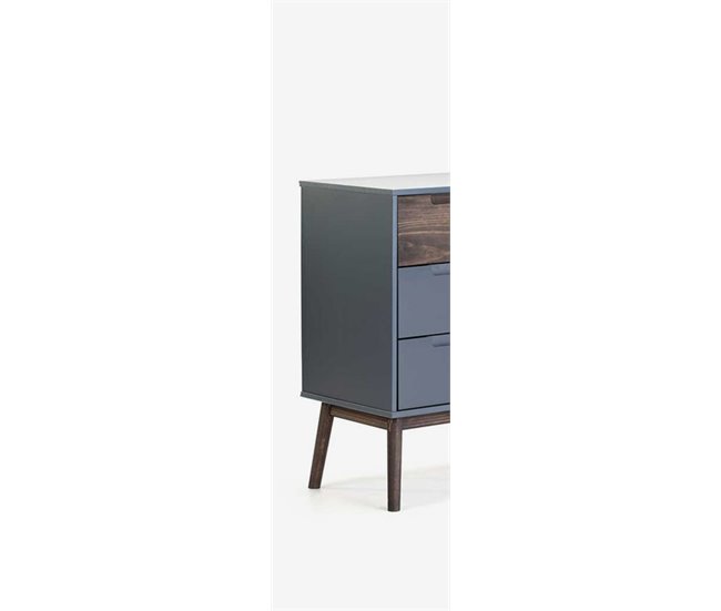 Cómoda 3 cajones NUSSA madera y gris Gris