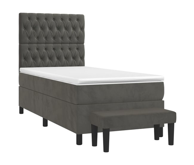 Cama box spring 90x190 Gris Oscuro