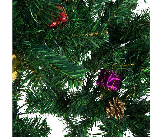 Árbol de Navidad PVC, Metal HOMCOM, hogar - decoración hogareña Verde