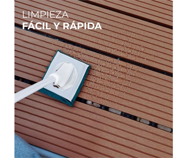 YOEVU - Set de 11 baldosas ensamblables WPC Marron