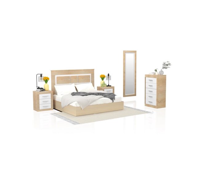 Dormitorio Kira 5C 160x3 Blanco