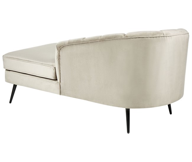 Beliani Chaise longue izquierdo Terciopelo ALLIER Beige