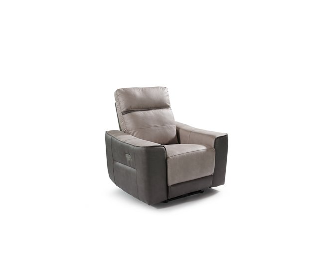 Sillón relax eléctrico MOON color gris claro y gris oscuro Gris