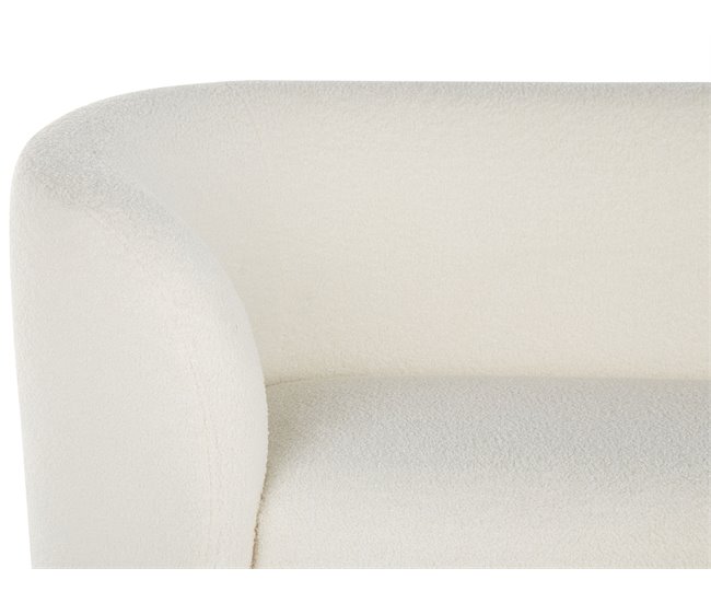 Beliani Sofá de 3 plazas Bouclé LOEN Blanco