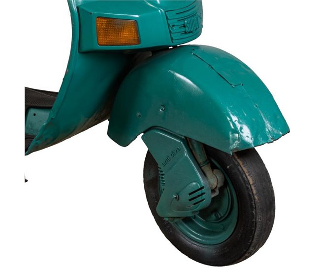 Barra botellero moto vespa de metal y madera Azul