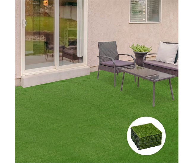 Césped Artificial PE, PP Outsunny Verde