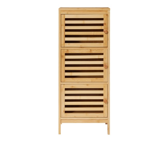 Armario de Salón Ypäjä con 3 puertas bambú Natural