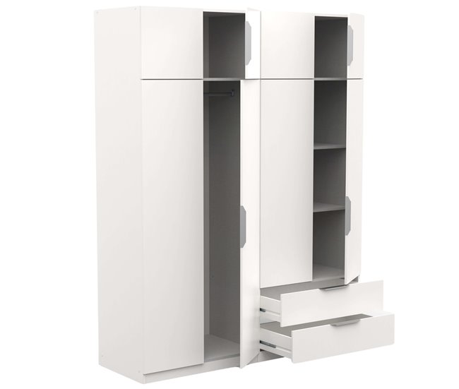 Armario Dormitorio Ghost 8 Puertas y 2 Cajones Blanco