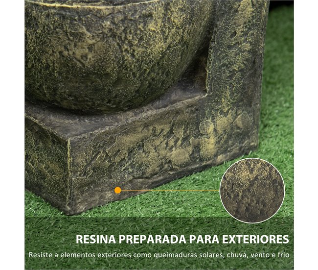 Fuente de Jardín Resina Outsunny Multicolor