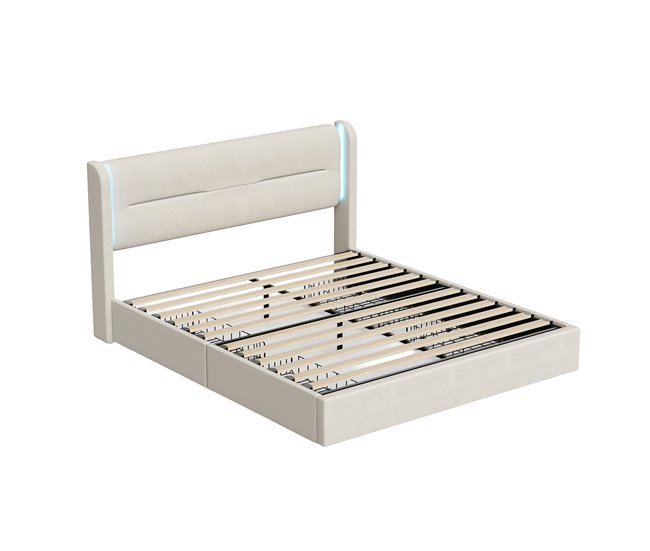 Camas de matrimonio 170x218 Beige