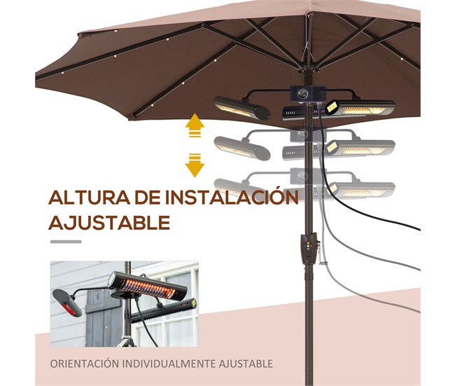 Calefactor Exterior Outsunny 842-279V91BK Negro