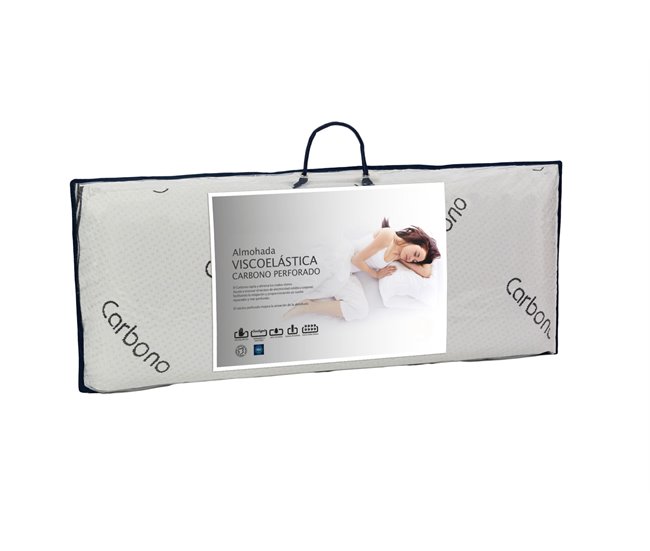 Almohada Viscoelástica Perforada De Carbono Blanco/ Negro