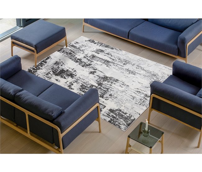 Alfombra LIRA GR579 Abstracta estructural moderna glamour 140x190 Gris