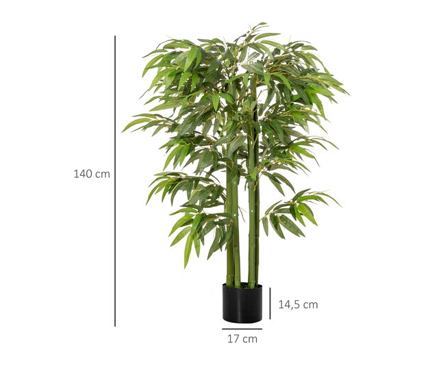 Bambú Artificial PE HOMCOM, hogar - decoración hogareña Verde