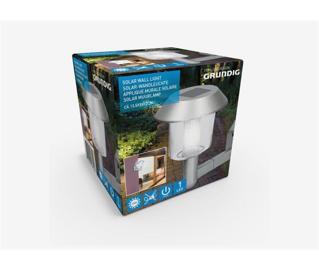 Aplique solar marca GRUNDING 10CM Gris