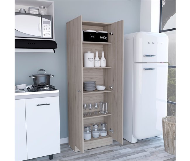 Armario Multifuncional Z, con dos puertas y estantes internos Gris