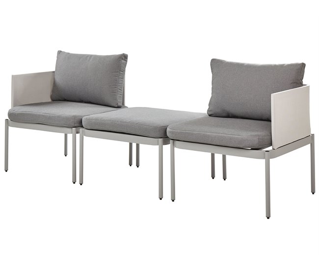 Beliani Conjunto longue TERRACINA Gris Claro