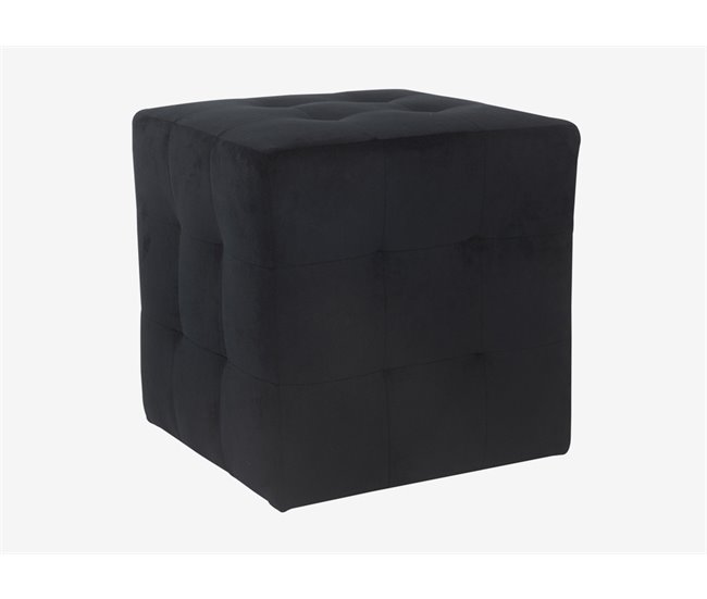 Puff CLASSIC 35x36x35cm terciopelo negro Negro