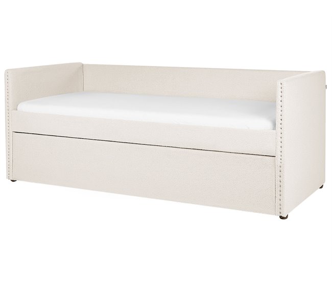 Beliani Cama nido Bouclé TROYES 99x213 Beige