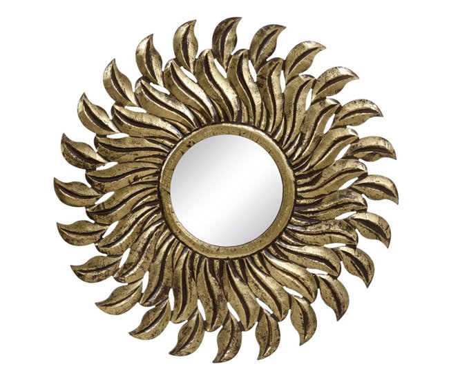 Conforama Espejo de pared Dorado Cristal Madera MDF 80 x 1 75 x 80 cm