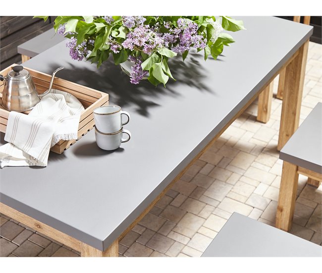 Beliani Conjunto de comedor OSTUNI Gris