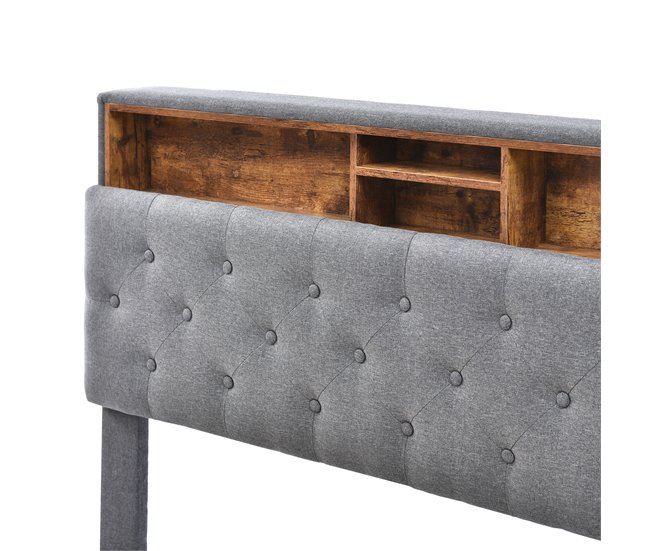 Cama de matrimonio de madera maciza Gris