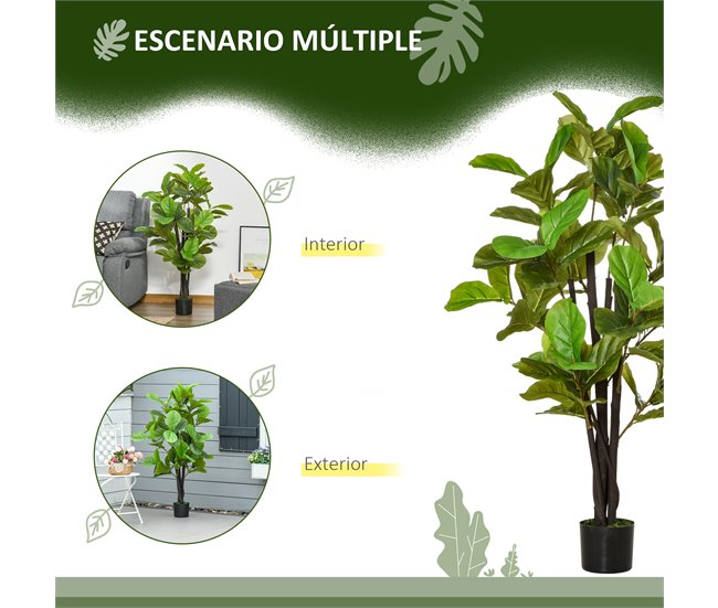 Plantas Artificiales PE, PEVA HOMCOM, hogar - decoración Verde