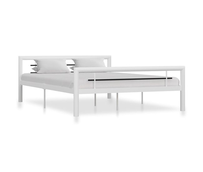 Estructura de cama de metal 160x200 Blanco