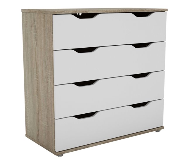 Cómoda con 4 Cajones Roble Sonoma Multicolor